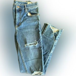 Free People skinny jeans with tulip hem